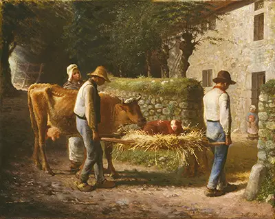 Peasants Bringing Home a Calf Born in the Fields Jean-Francois Millet